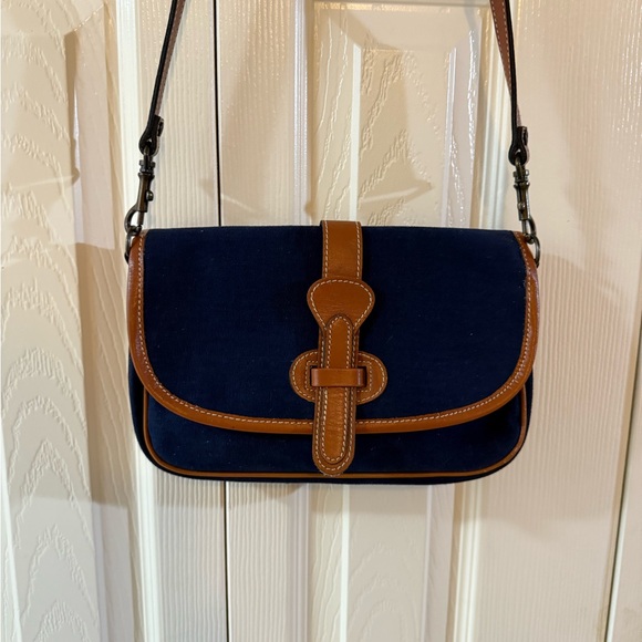 Pappagallo Blue Navy Canvas Crossbody Shoulder Bag - Picture 3 of 10